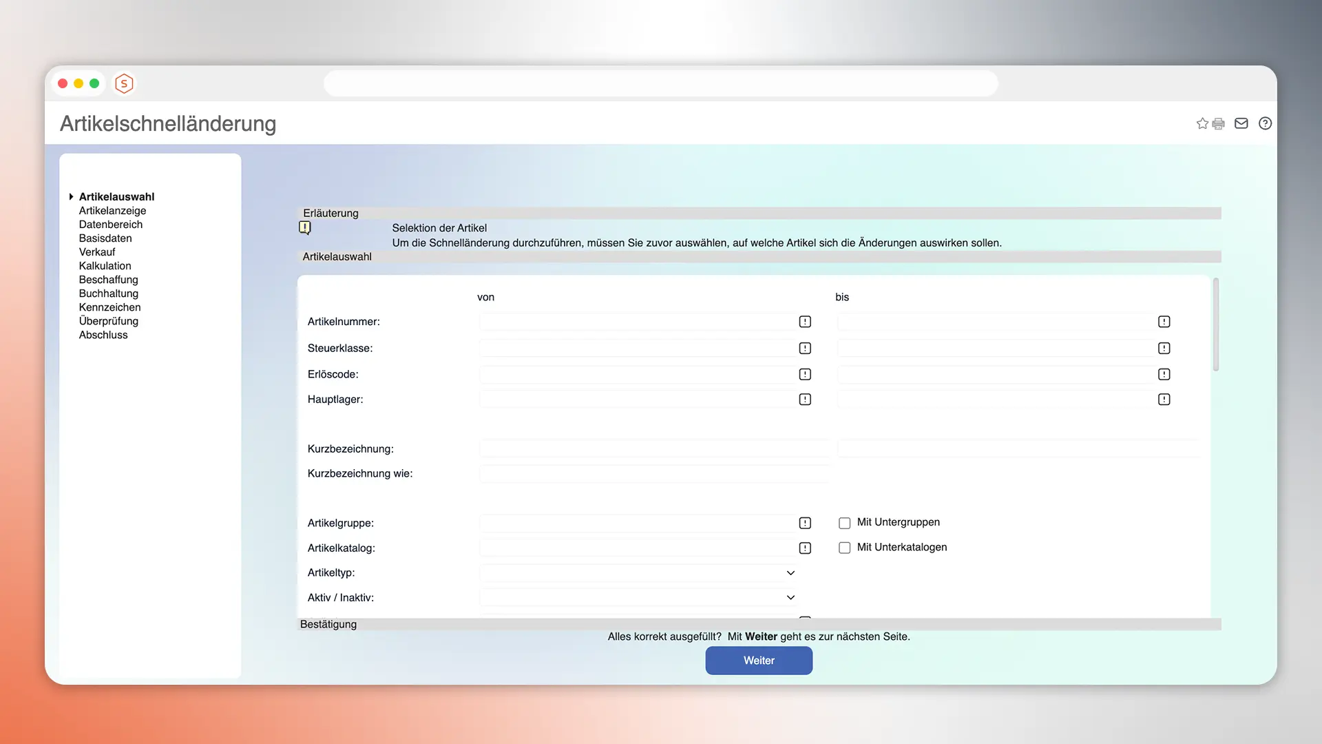 Artikelaktualisierung