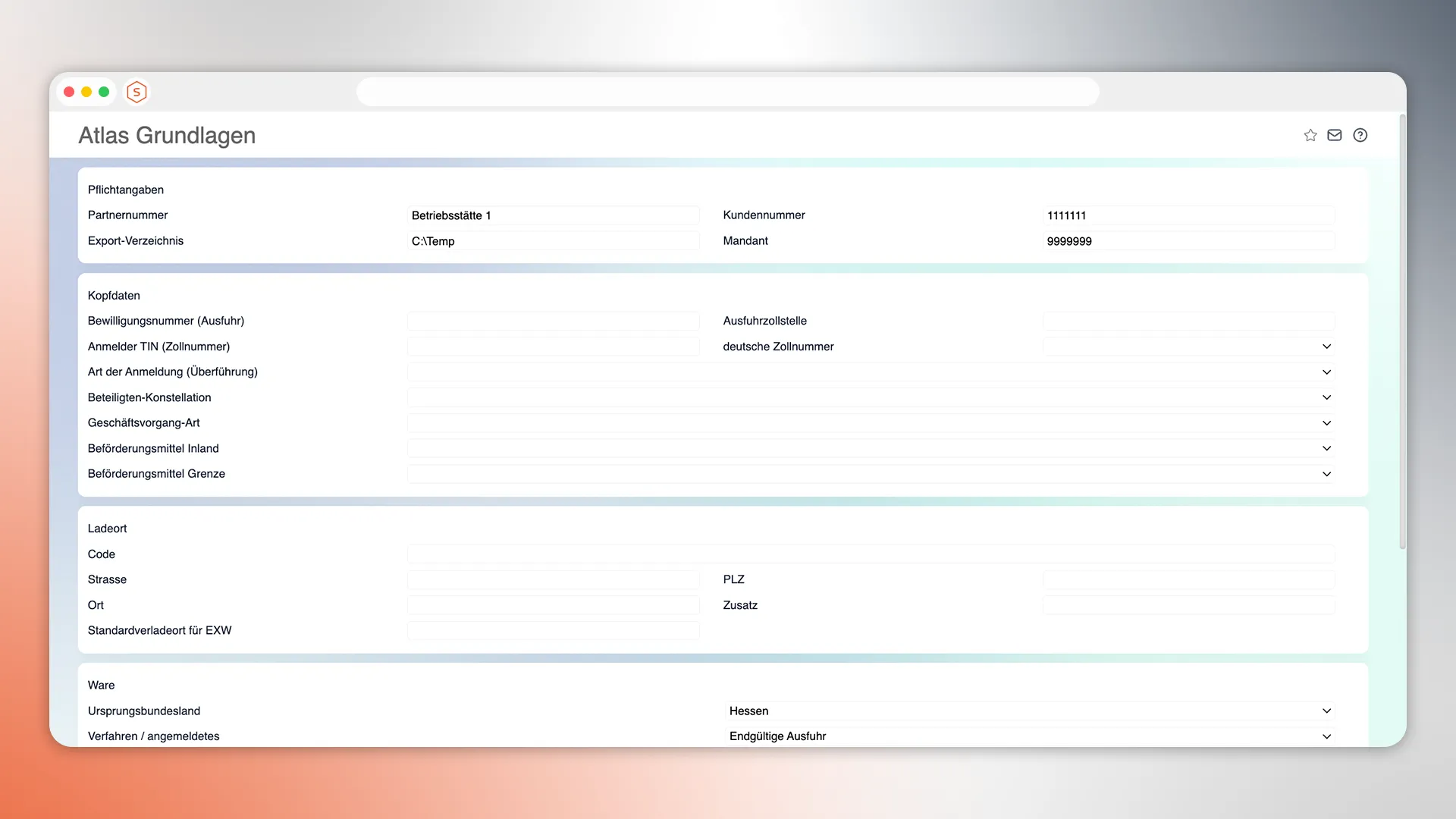 Mietlizenz mf.ERP Modul ATLAS Ausfuhr