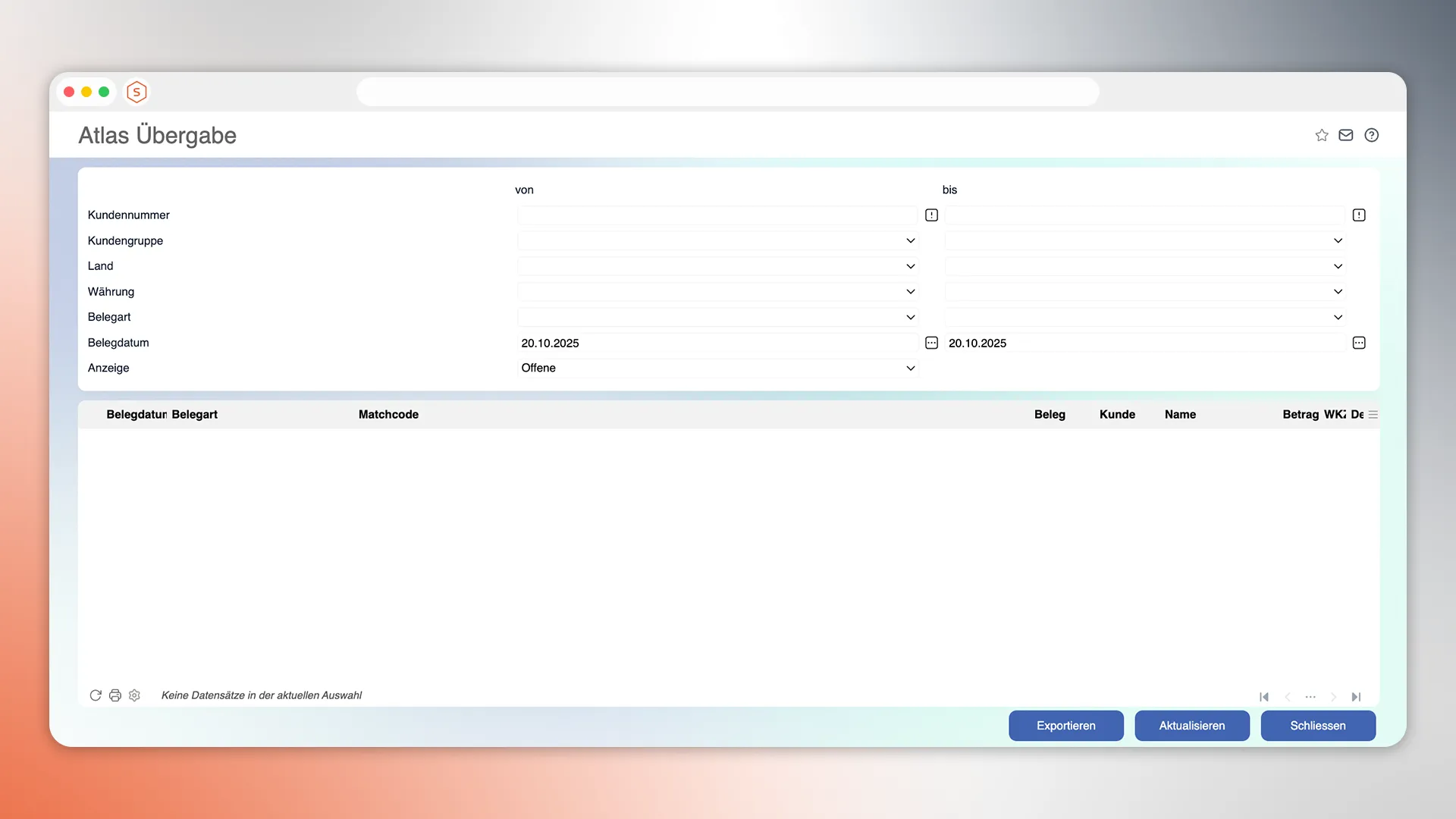Mietlizenz mf.ERP Modul ATLAS Ausfuhr