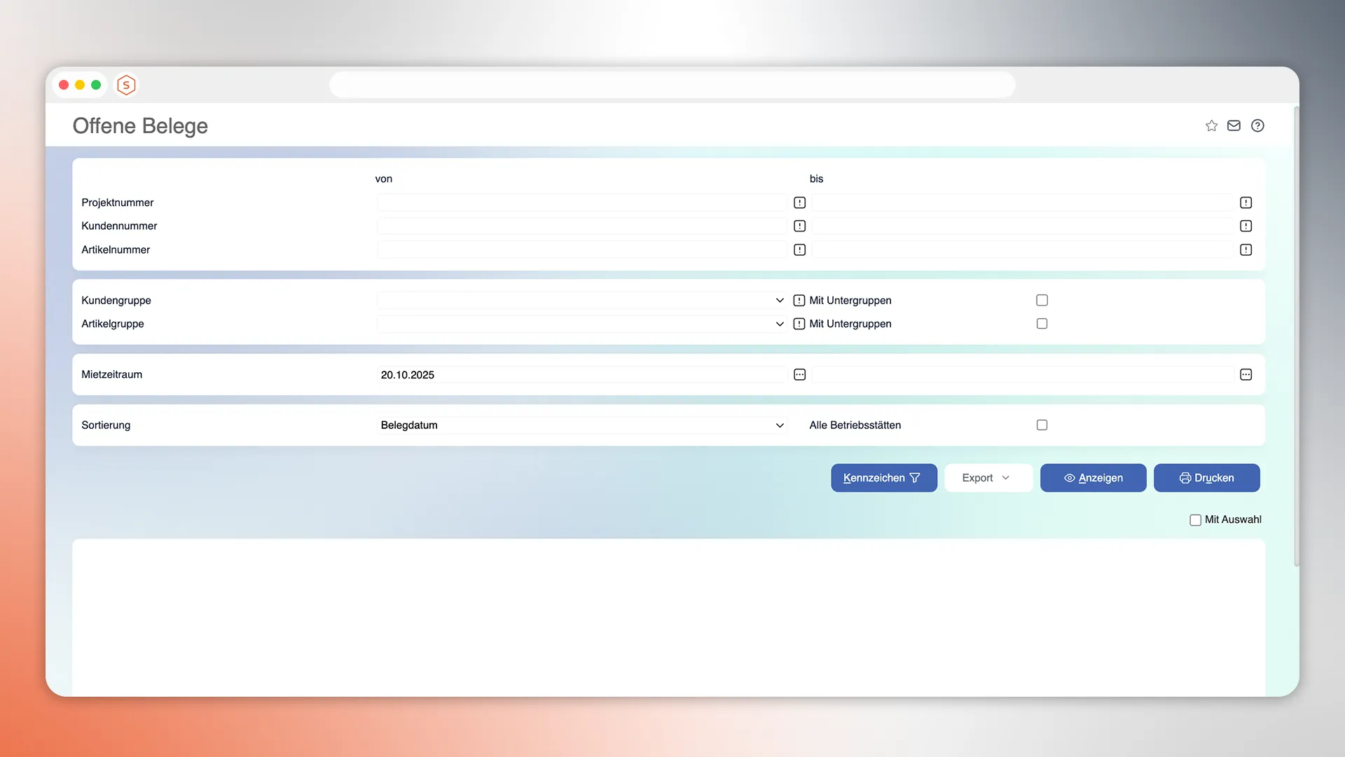 Mietlizenz mf.ERP Modul Bemusterung