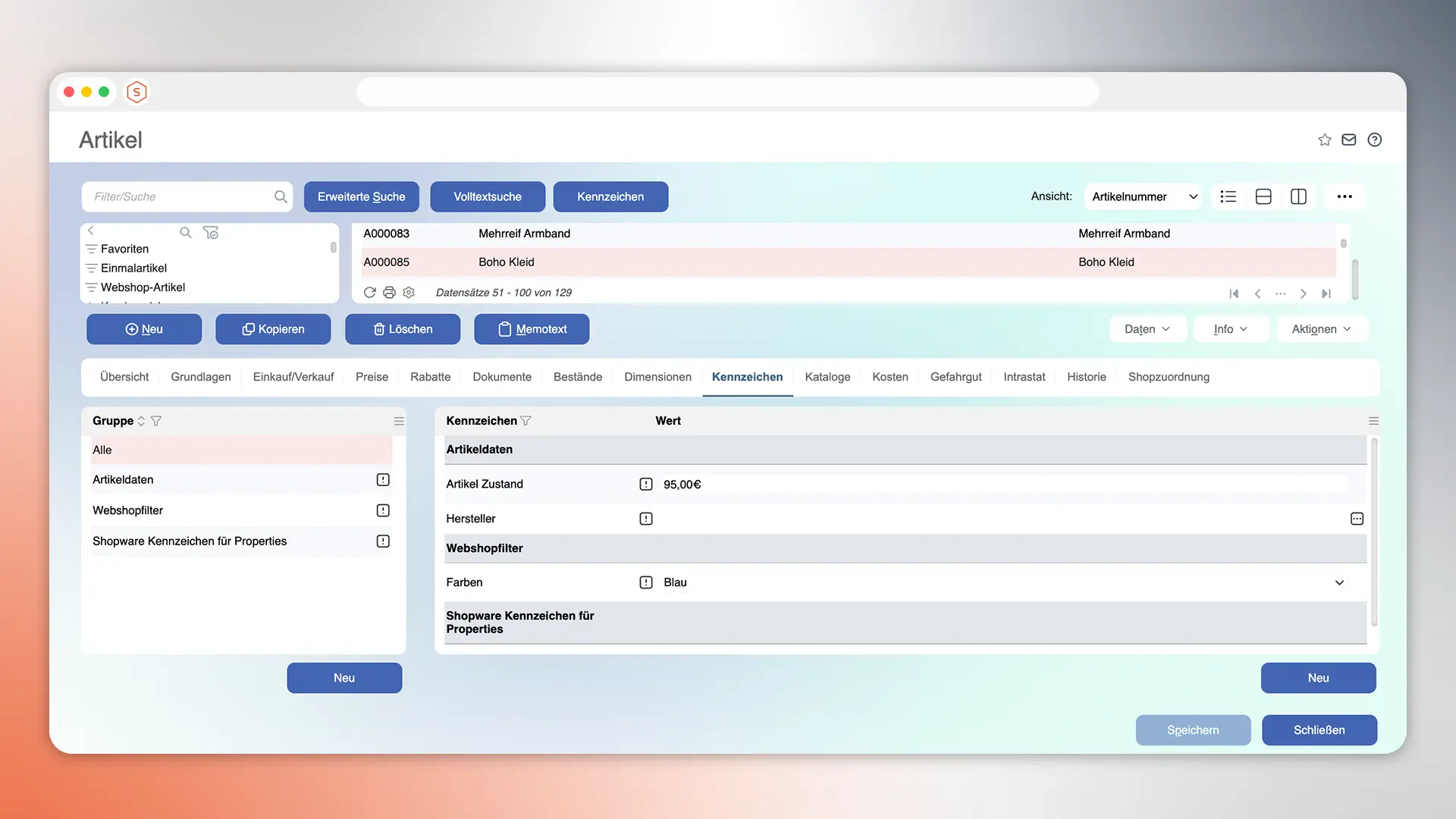 Mietlizenz mf.eCommerce Dynamische Filter