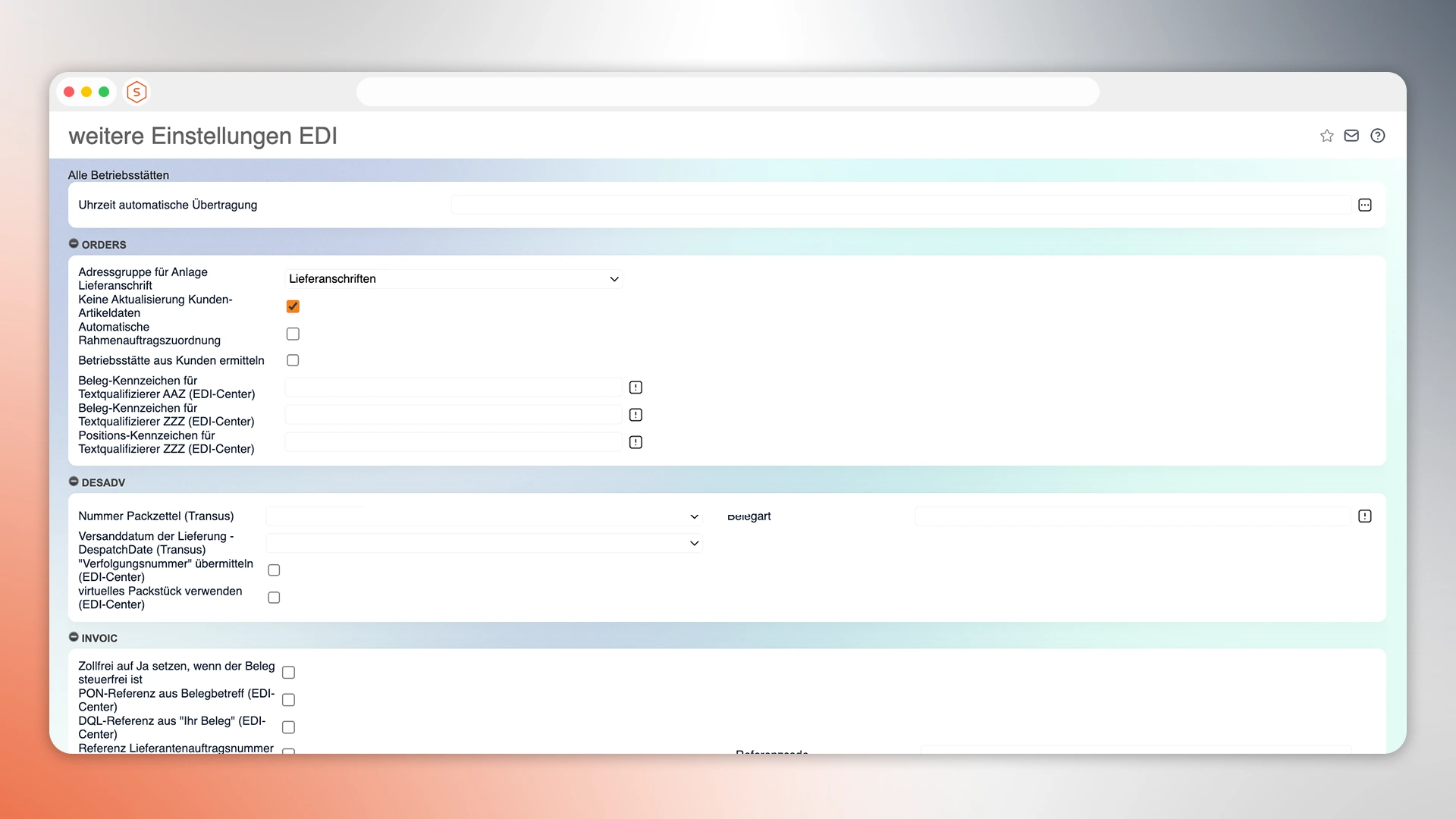 Mietlizenz mf.ERP Modul EDI Schnittstelle (EDIFACT)