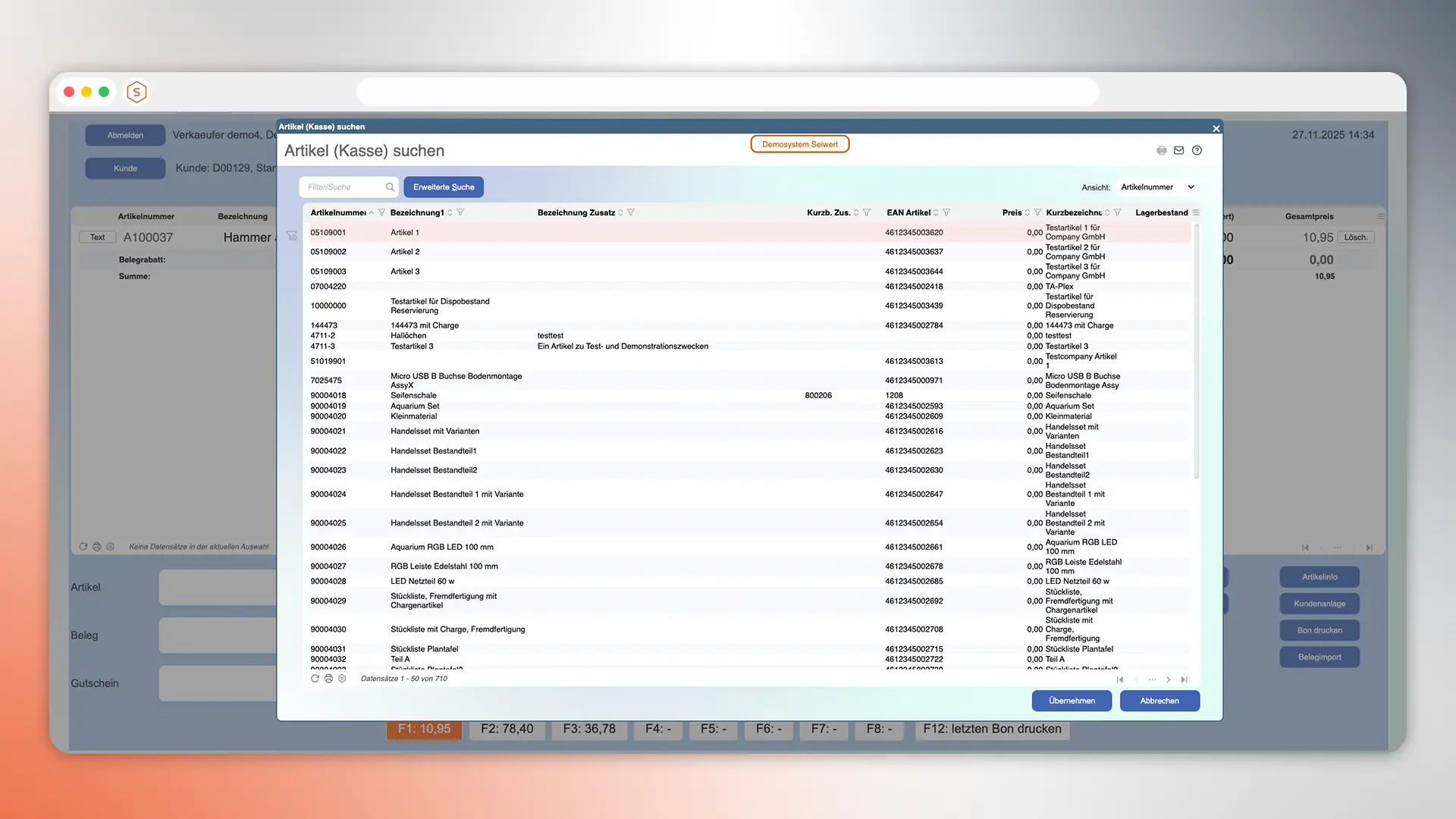 Mietlizenz ERP myfactory.POS (Kasse) Version Seiwert