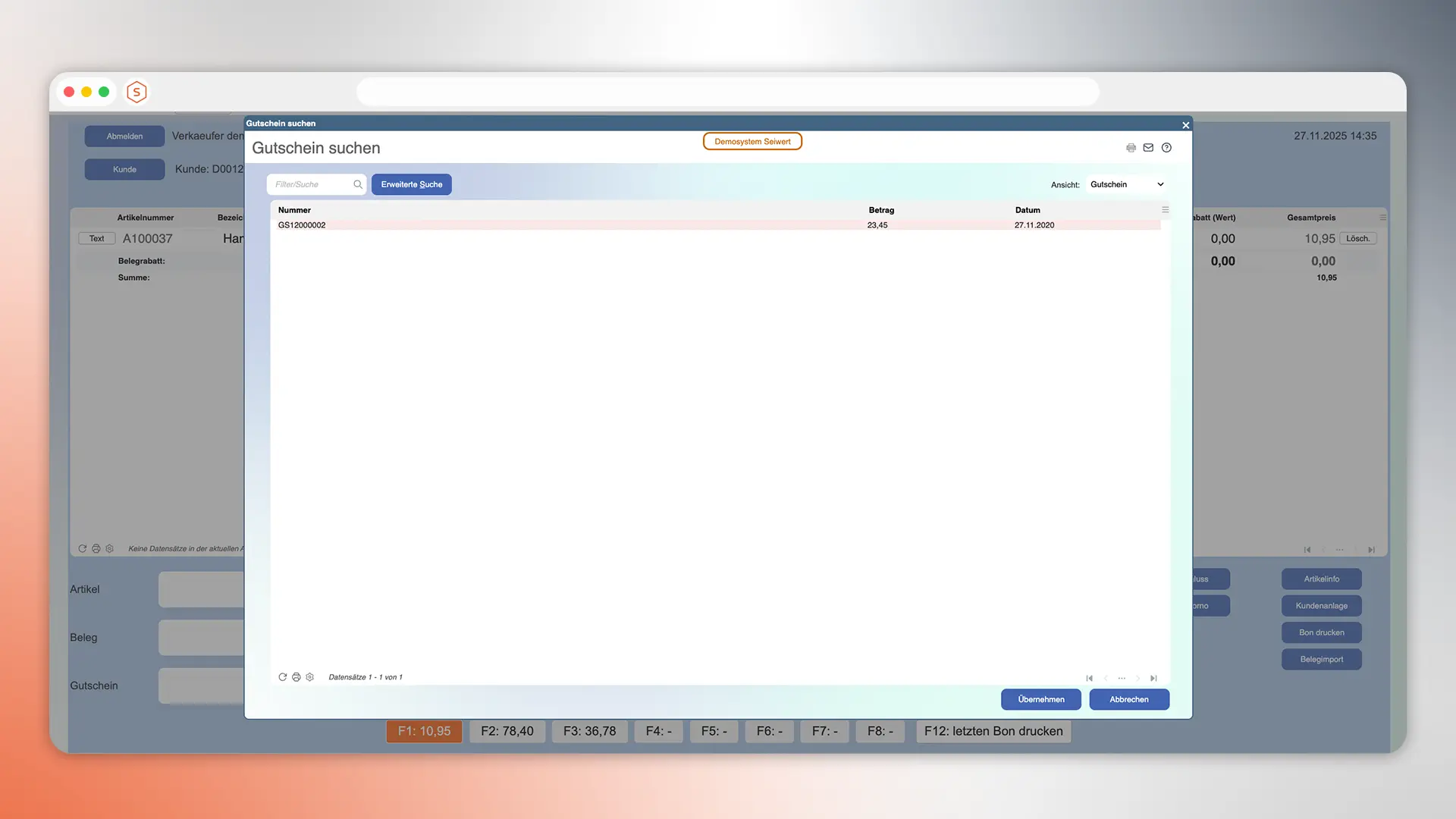 Mietlizenz ERP myfactory.POS (Kasse) Version Seiwert