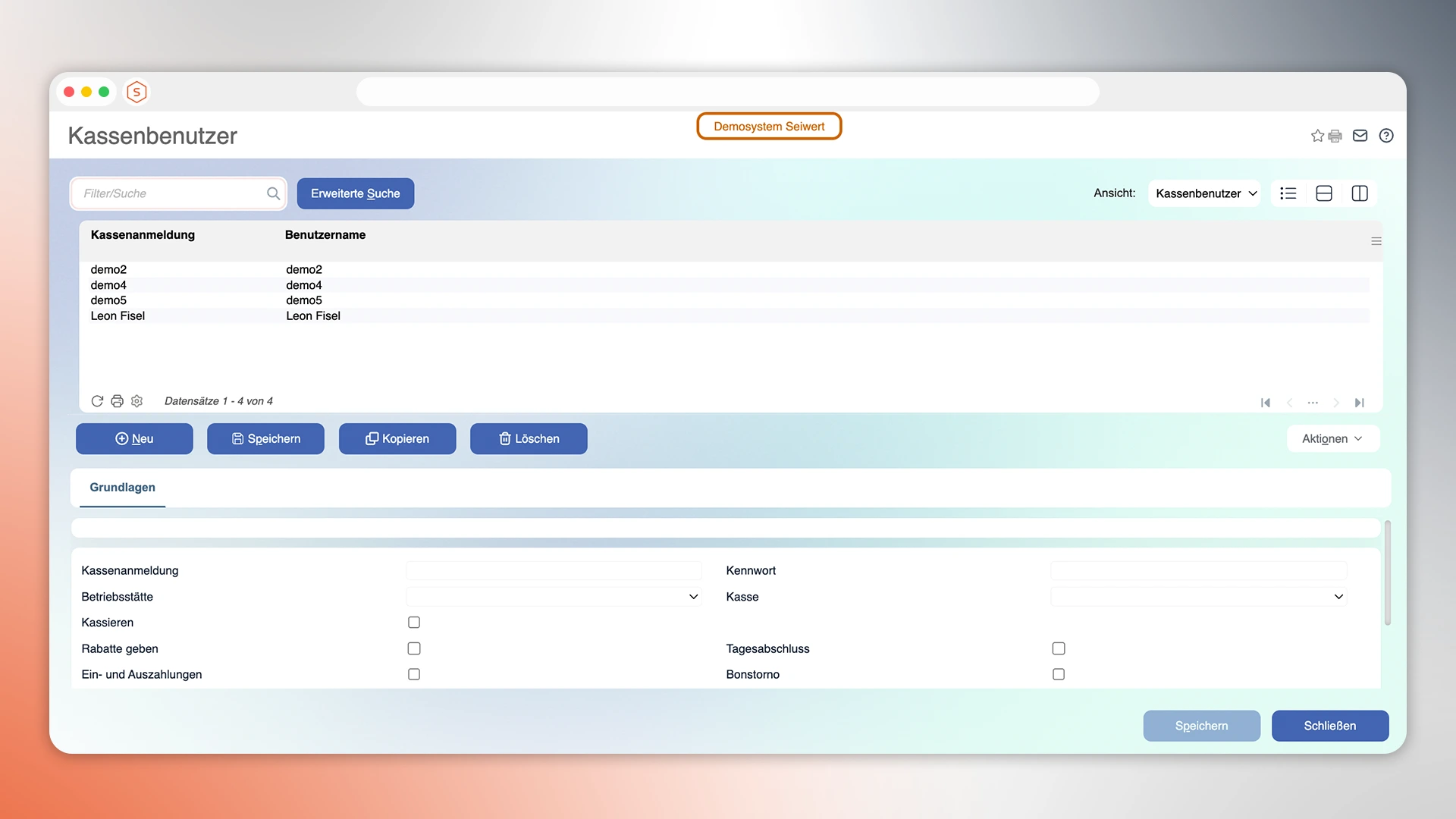 Mietlizenz ERP myfactory.POS (Kasse) Version Seiwert
