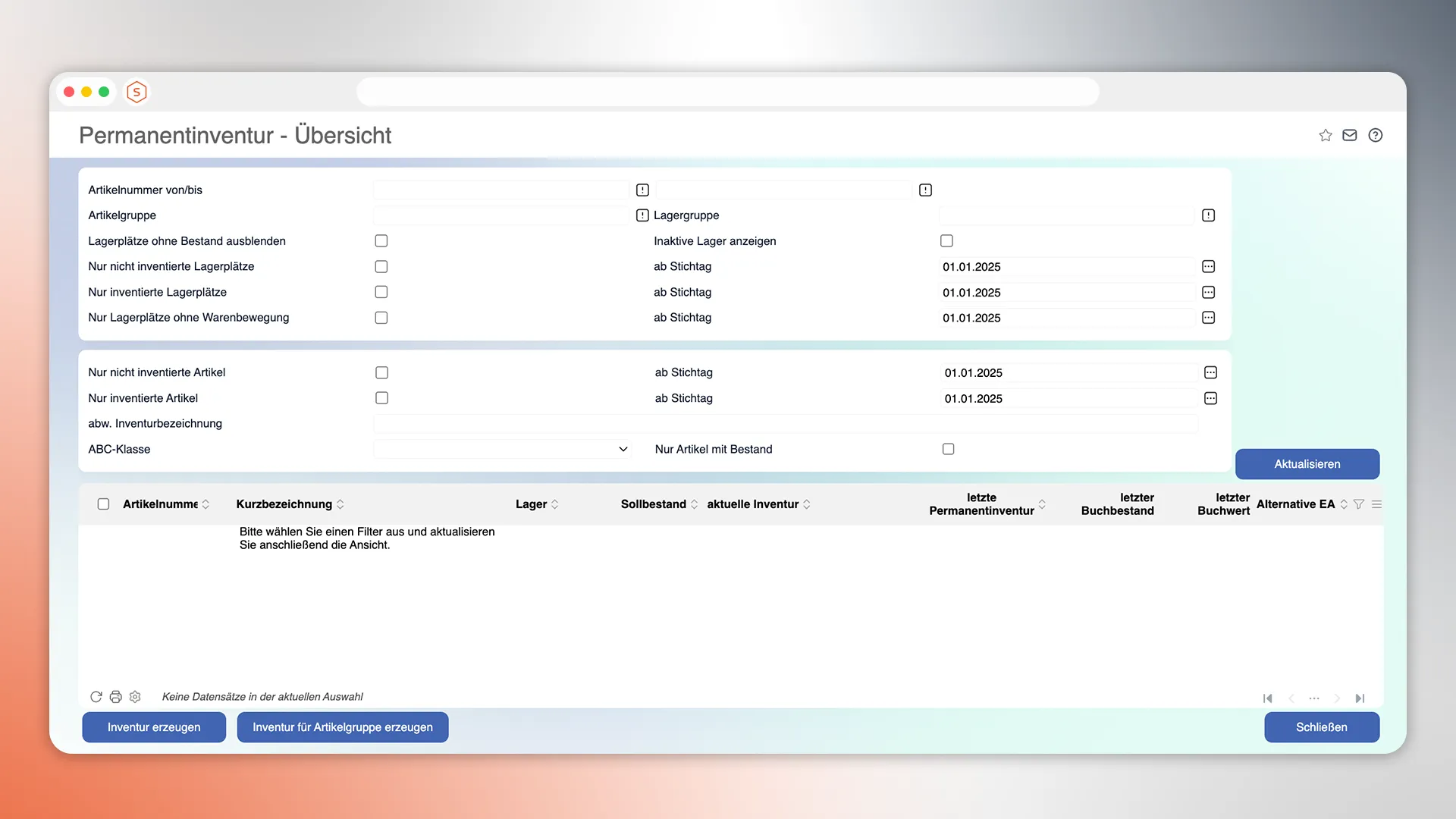 Mietlizenz mf.ERP Permanentinventur