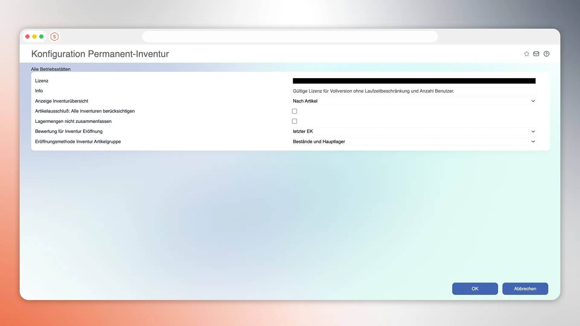 Mietlizenz mf.ERP Permanentinventur