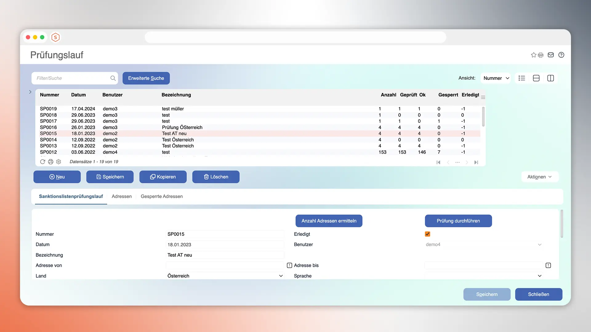 Mietlizenz mf.ERP Modul Sanktionslistenprüfung