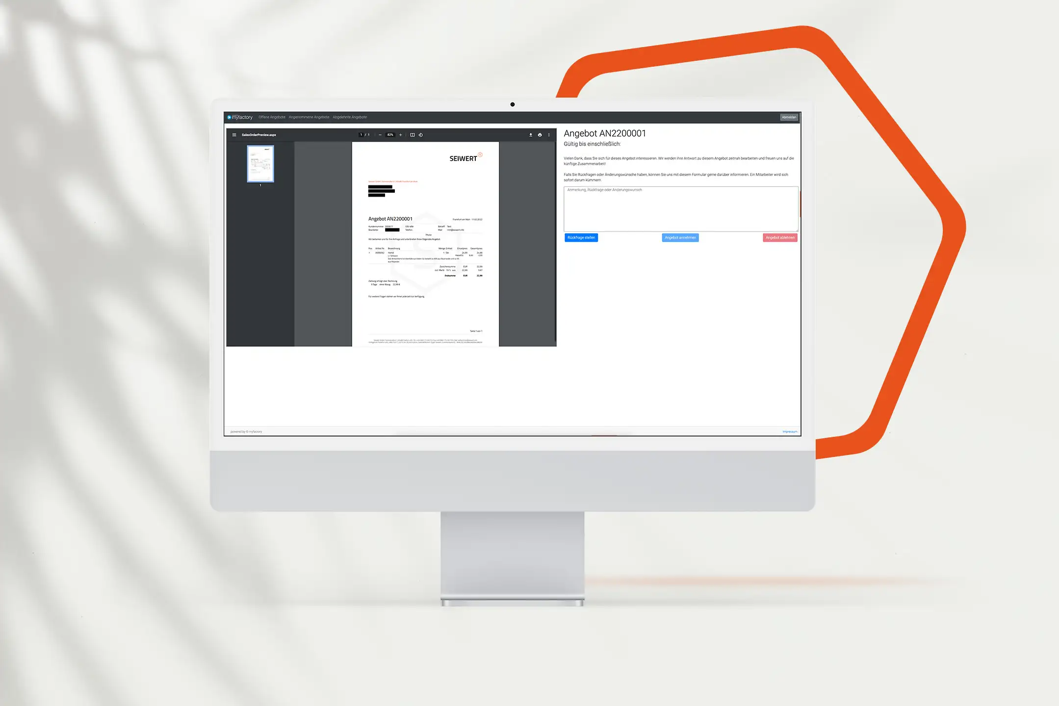 Zusatzmodul mf.eCommerce Angebotsportal