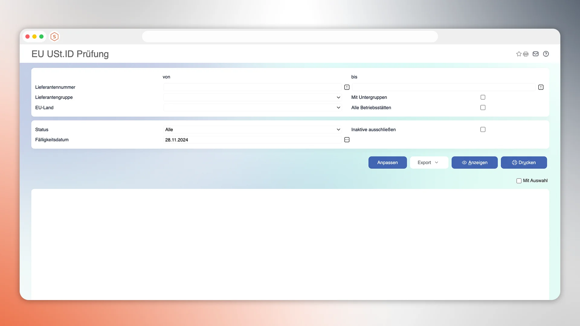 Mietlizenz mf.ERP Modul Umsatzsteuer Identnummer Überwachung